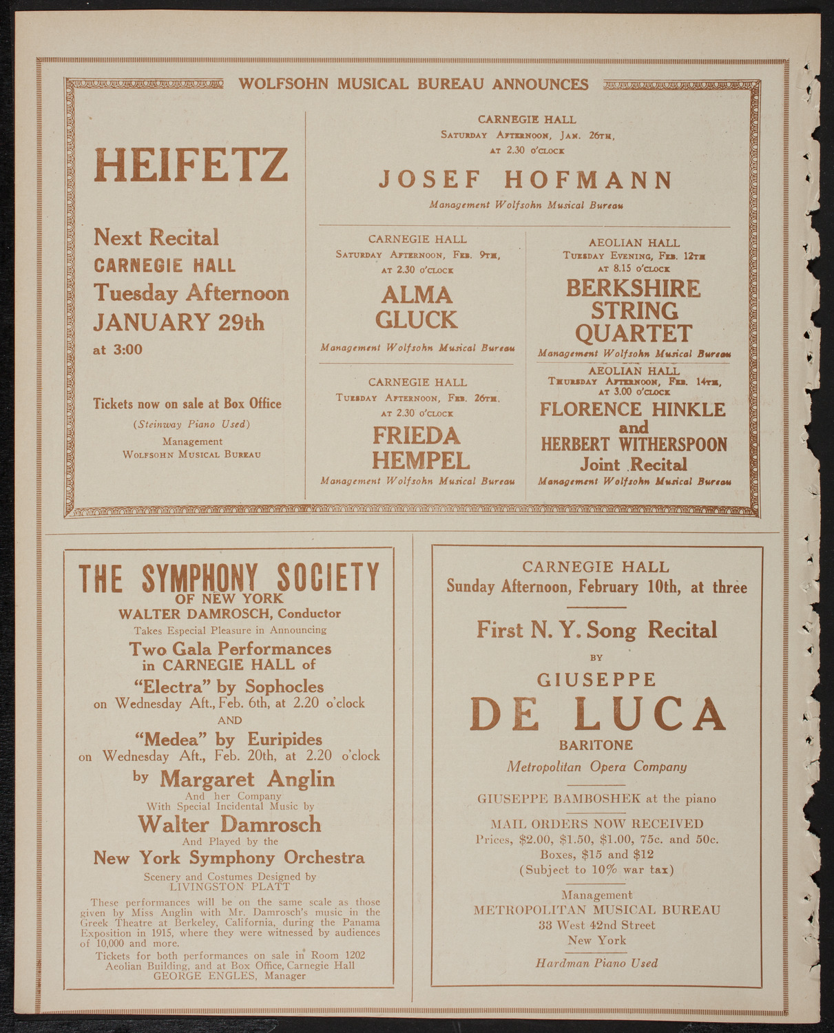 New York Philharmonic: Beethoven-Brahms Festival, January 18, 1918, program page 8