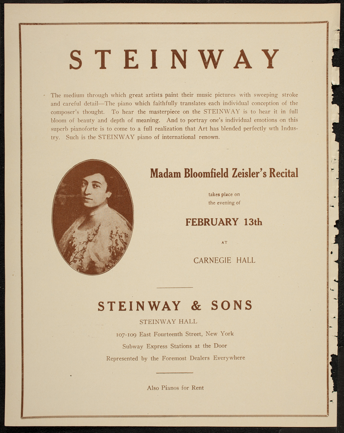 Boston Symphony Orchestra, February 7, 1920, program page 4