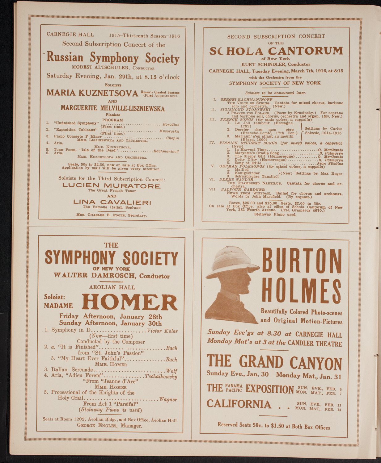 New York Reception to The Marquis and Marchioness of Aberdeen, January 26, 1916, program page 8