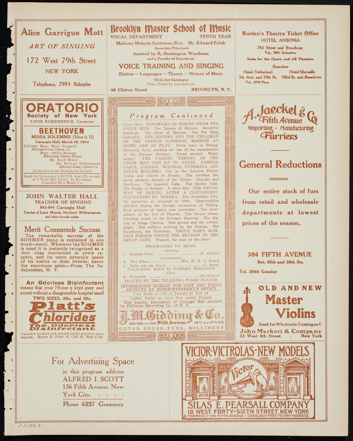 Burton Holmes Travelogue: China in 1913, February 2, 1914, program page 9