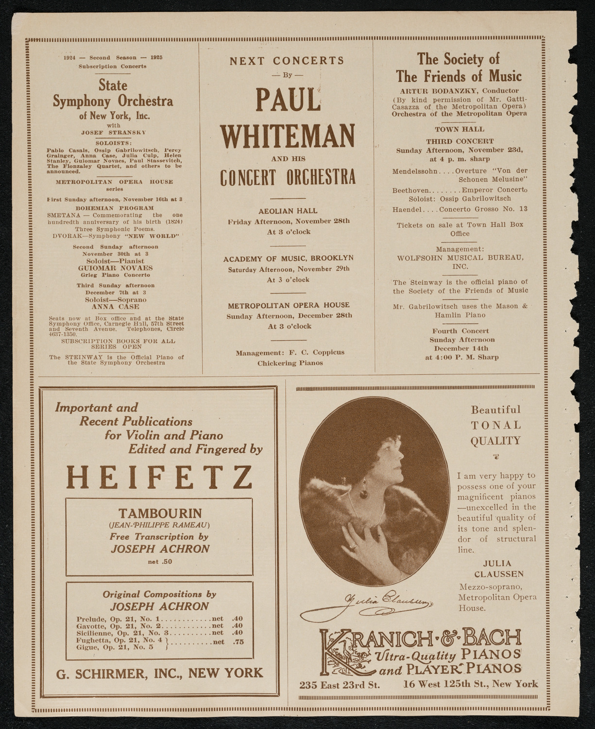 Paul Whiteman and His Orchestra, November 15, 1924, program page 6