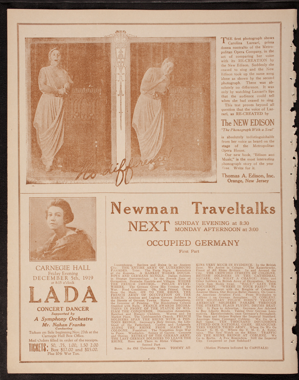 Evening Mail Save-A-Home Fund Concert: New York Philharmonic, November 19, 1919, program page 2