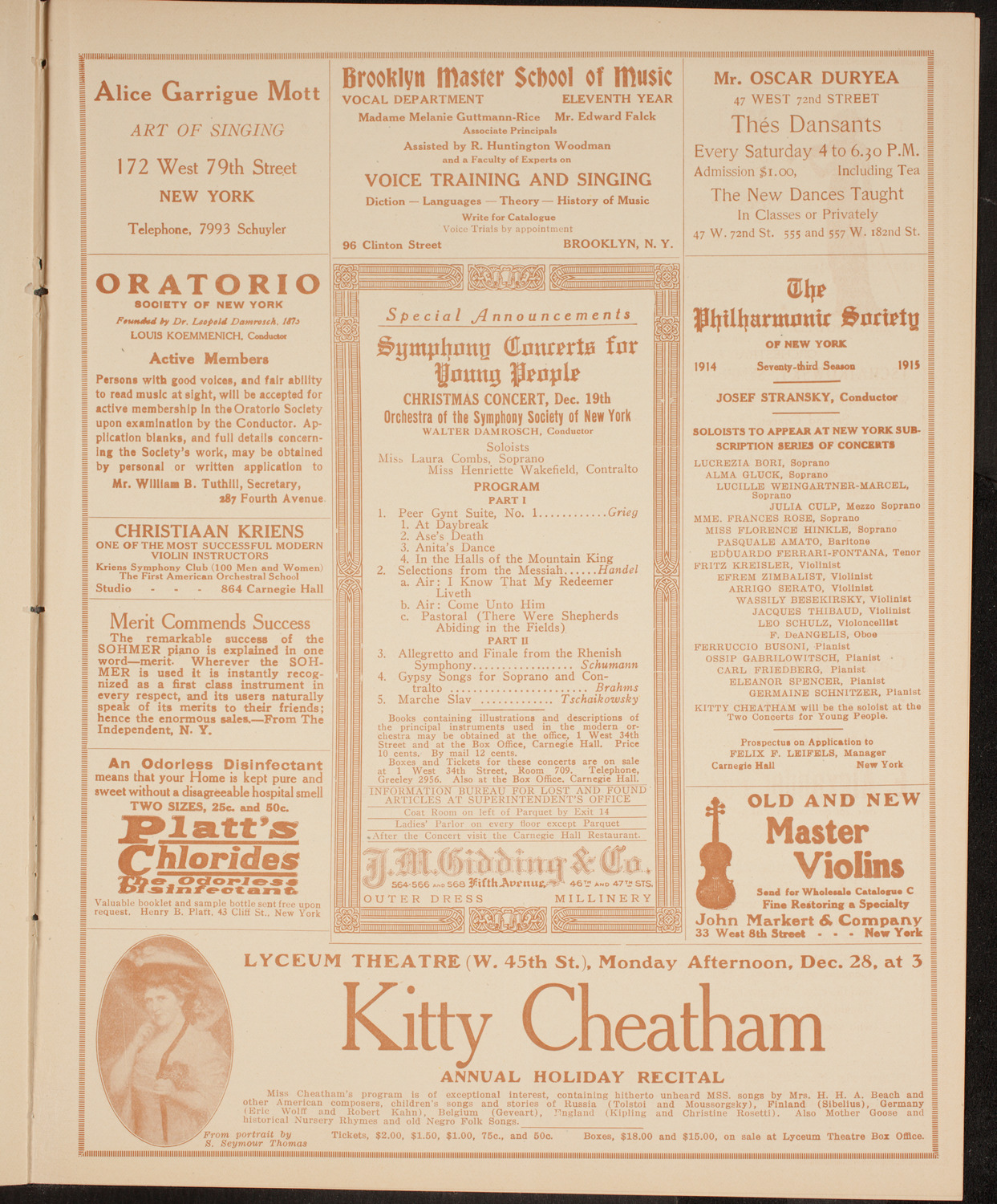 Elmendorf Lecture: Around the United States, December 6, 1914, program page 9