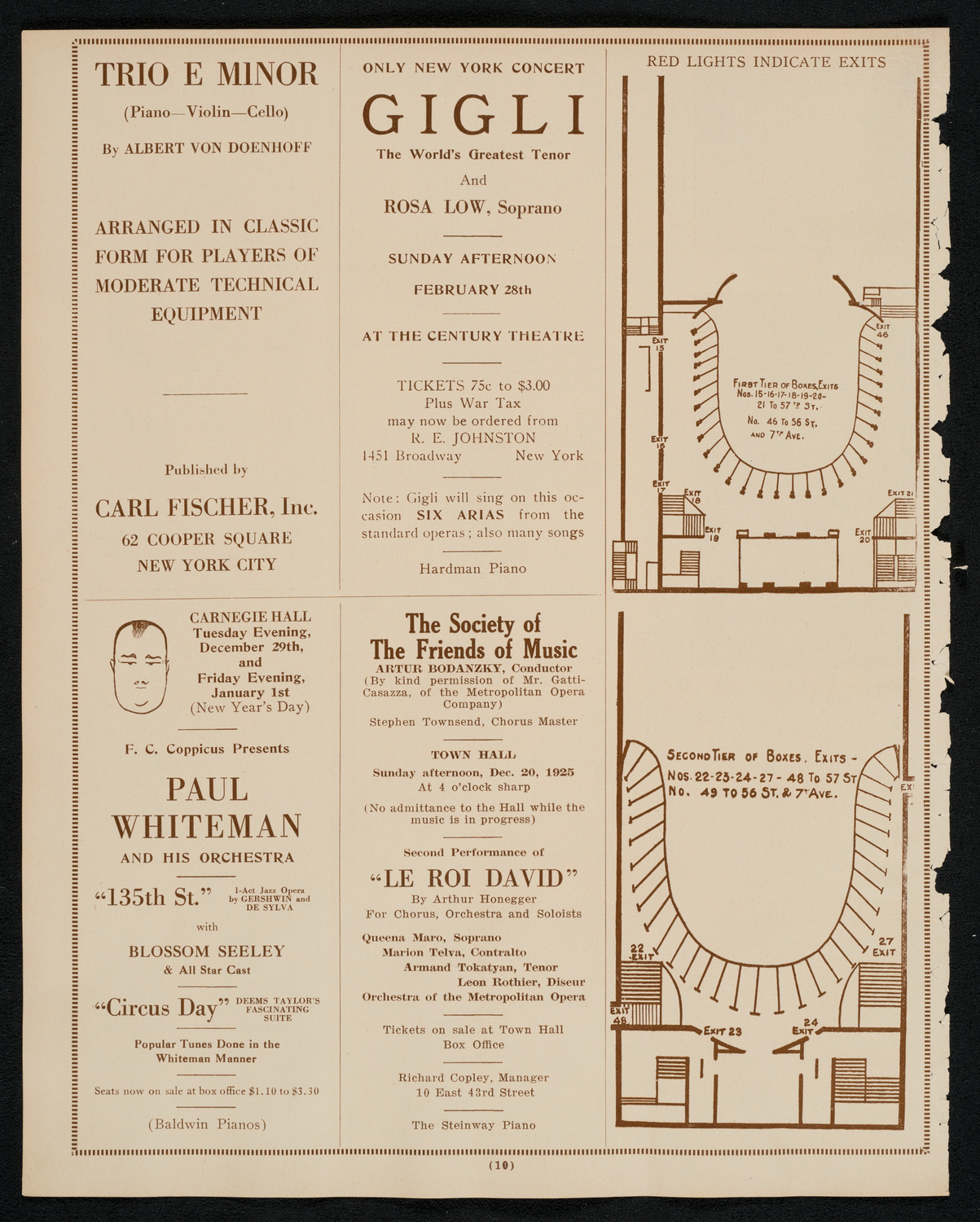 Chanuka Concert for the Benefit of the Rabbi Jacob Joseph School, December 14, 1925, program page 10