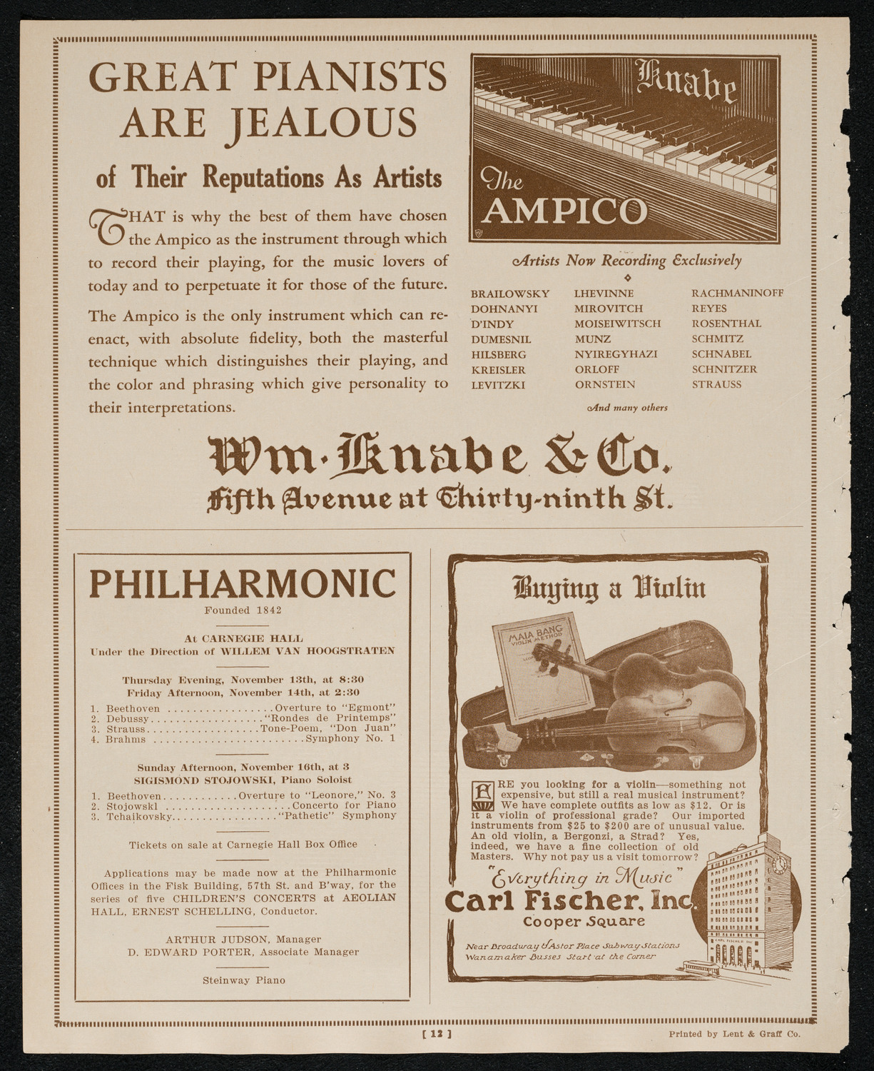 New York Philharmonic Students' Concert, November 12, 1924, program page 12