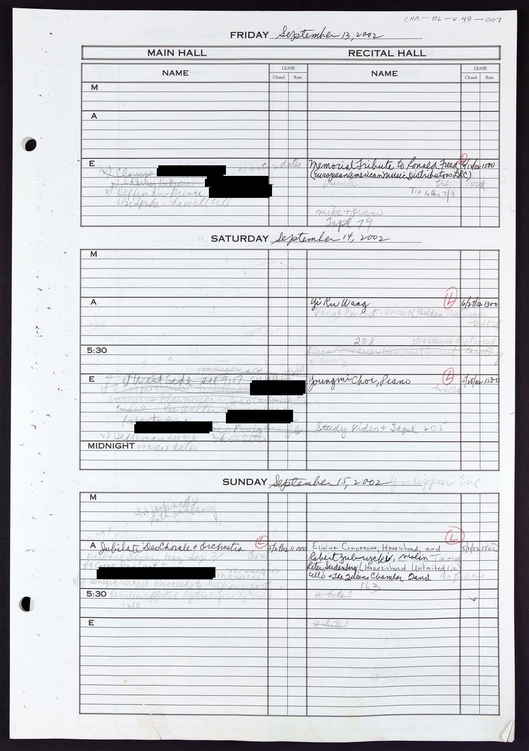 Carnegie Hall Booking Ledger, volume 48, page 7