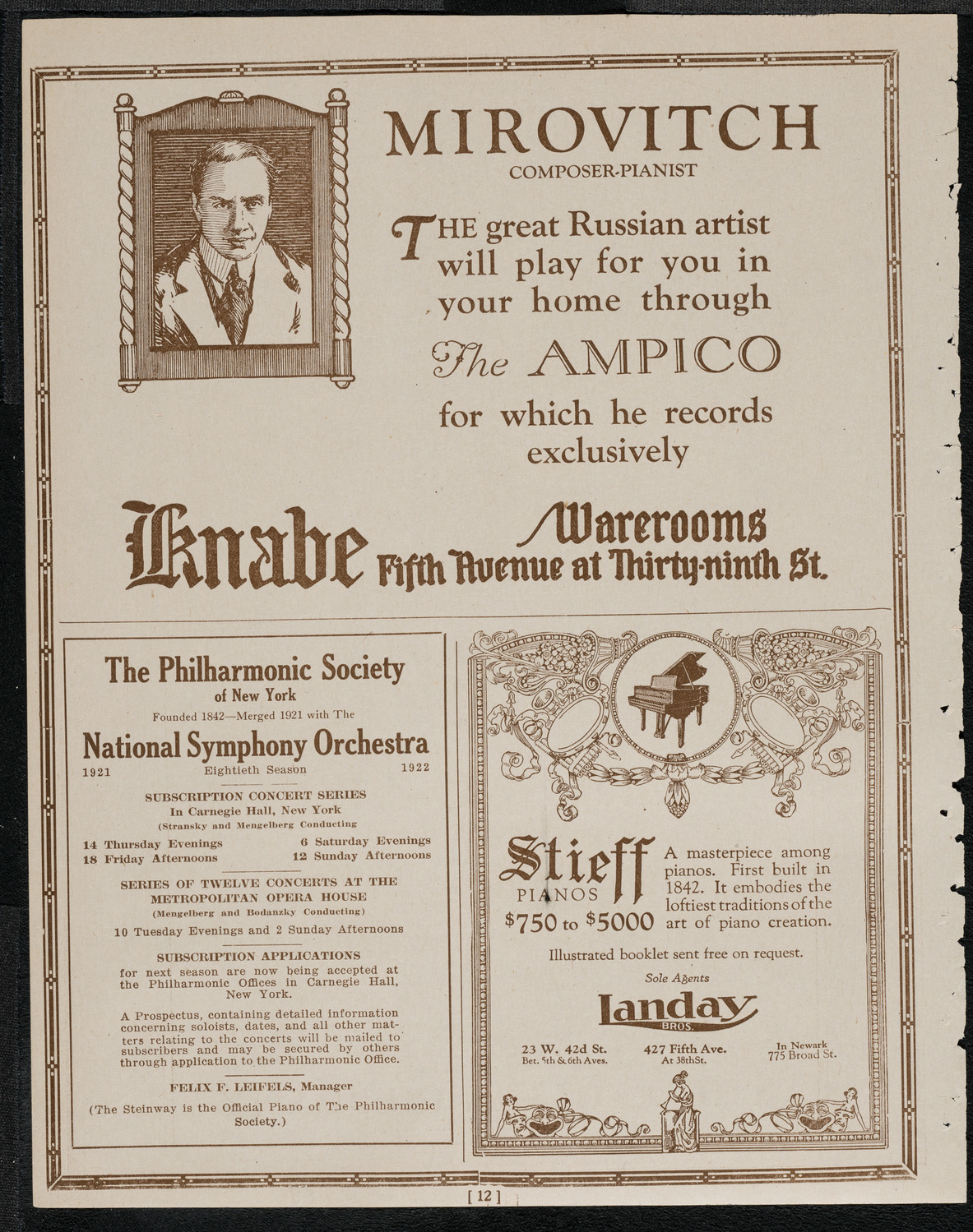 Benefit: St. Andrews One Cent Coffee Stands Society, April 28, 1921, program page 12