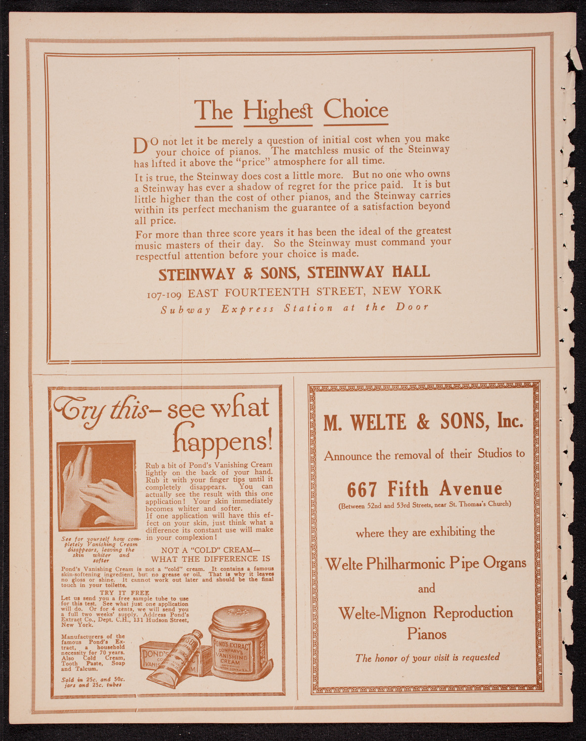 New York Philharmonic, November 17, 1916, program page 4