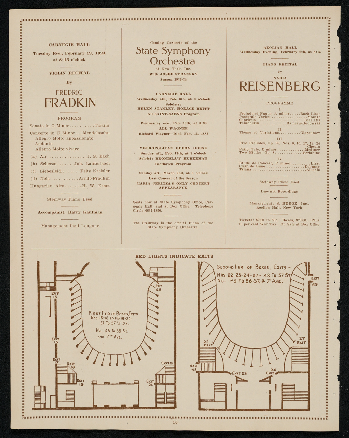 Roland Hayes, Tenor, February 5, 1924, program page 10