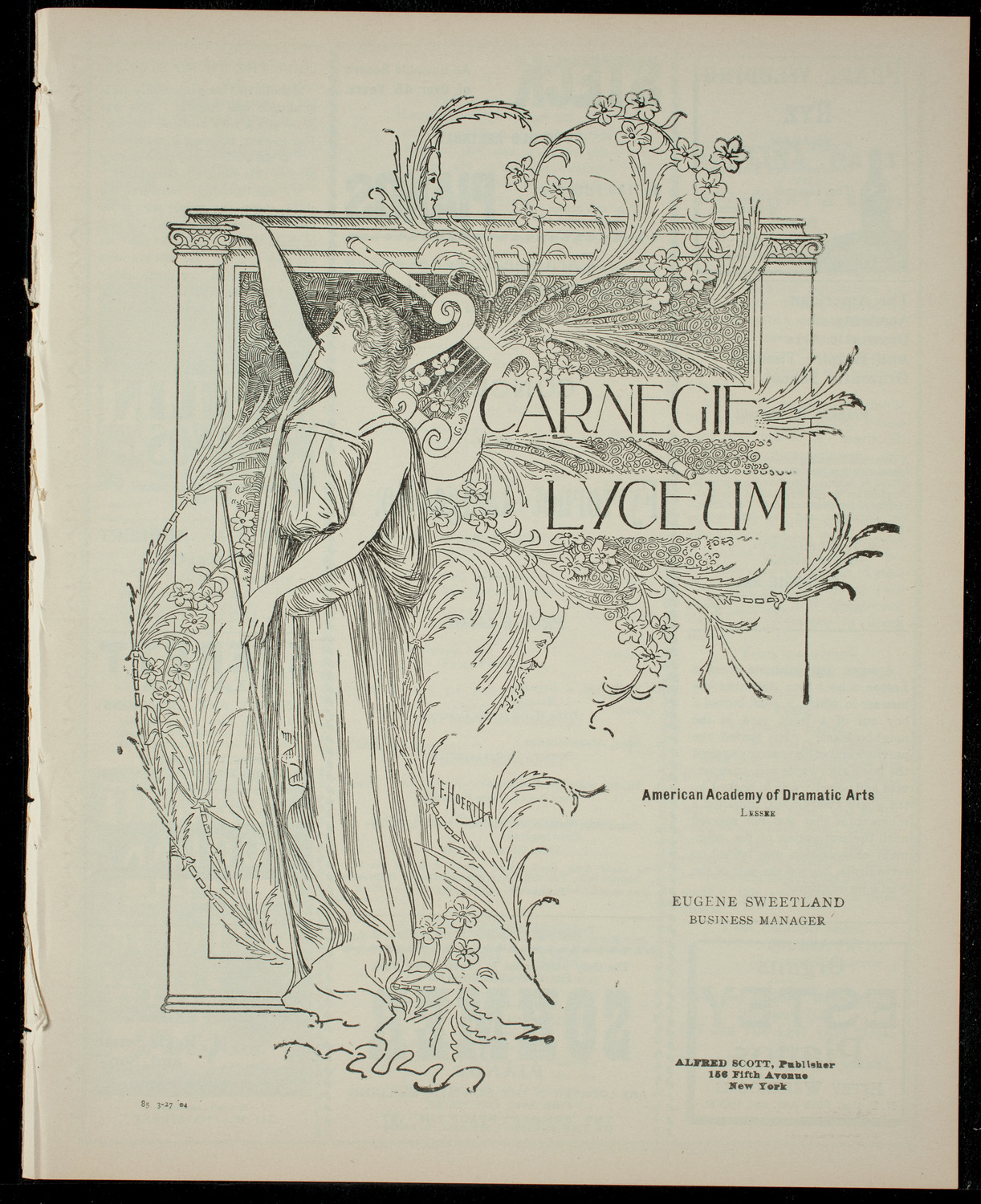 Concert by Fyrtornet Lodge No.1, March 27, 1904, program page 1