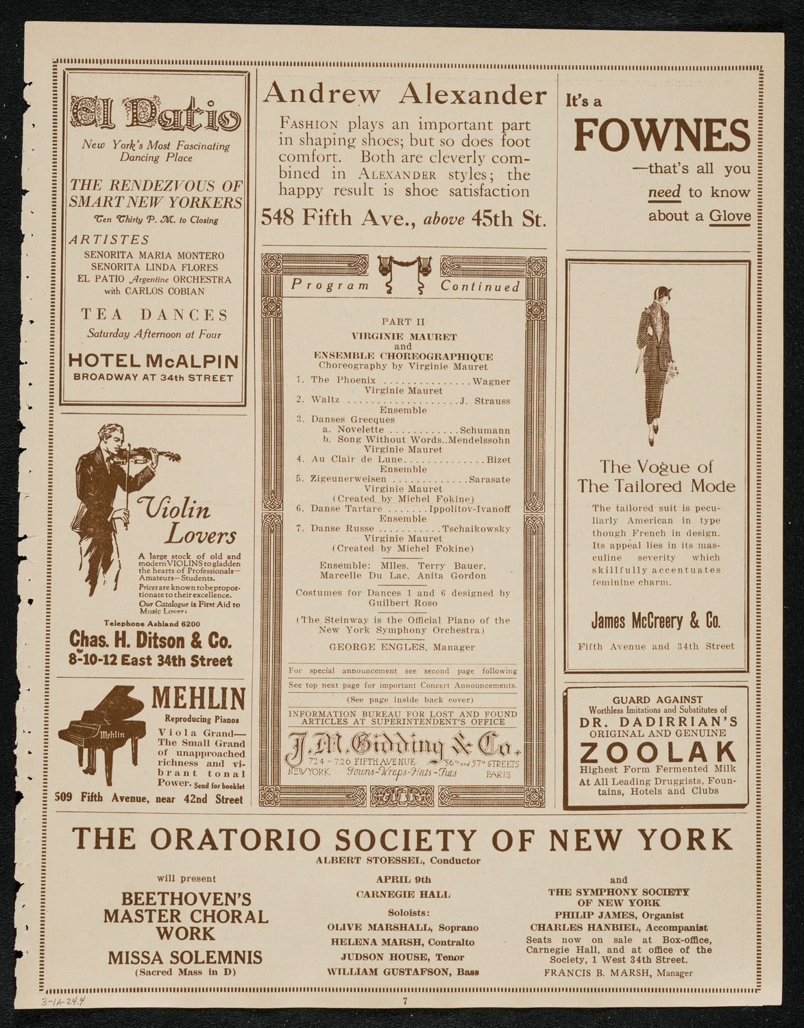 Symphony Concert for Young People, March 1, 1924, program page 7