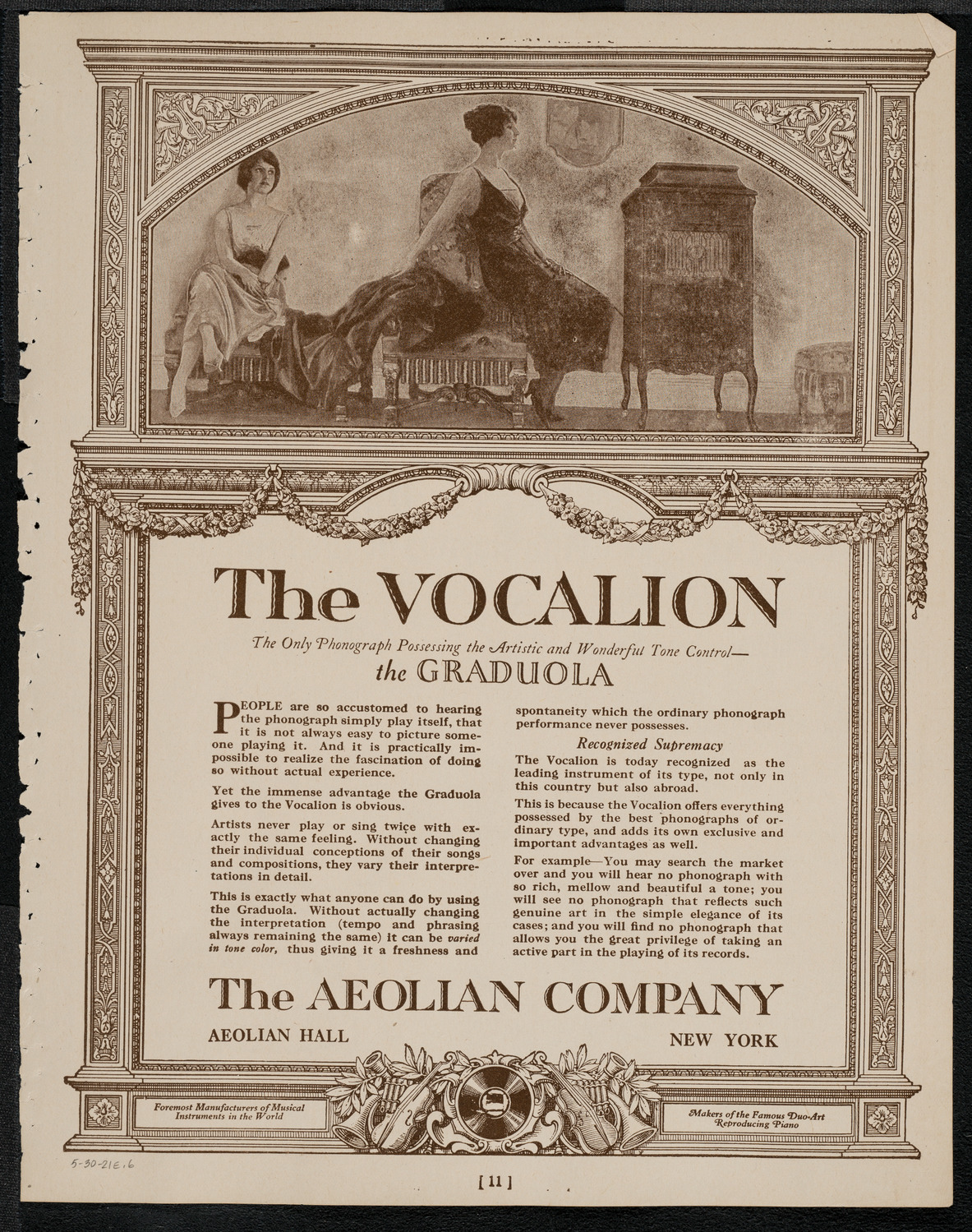 Grand Army of the Republic Memorial Day Exercises, May 30, 1921, program page 11