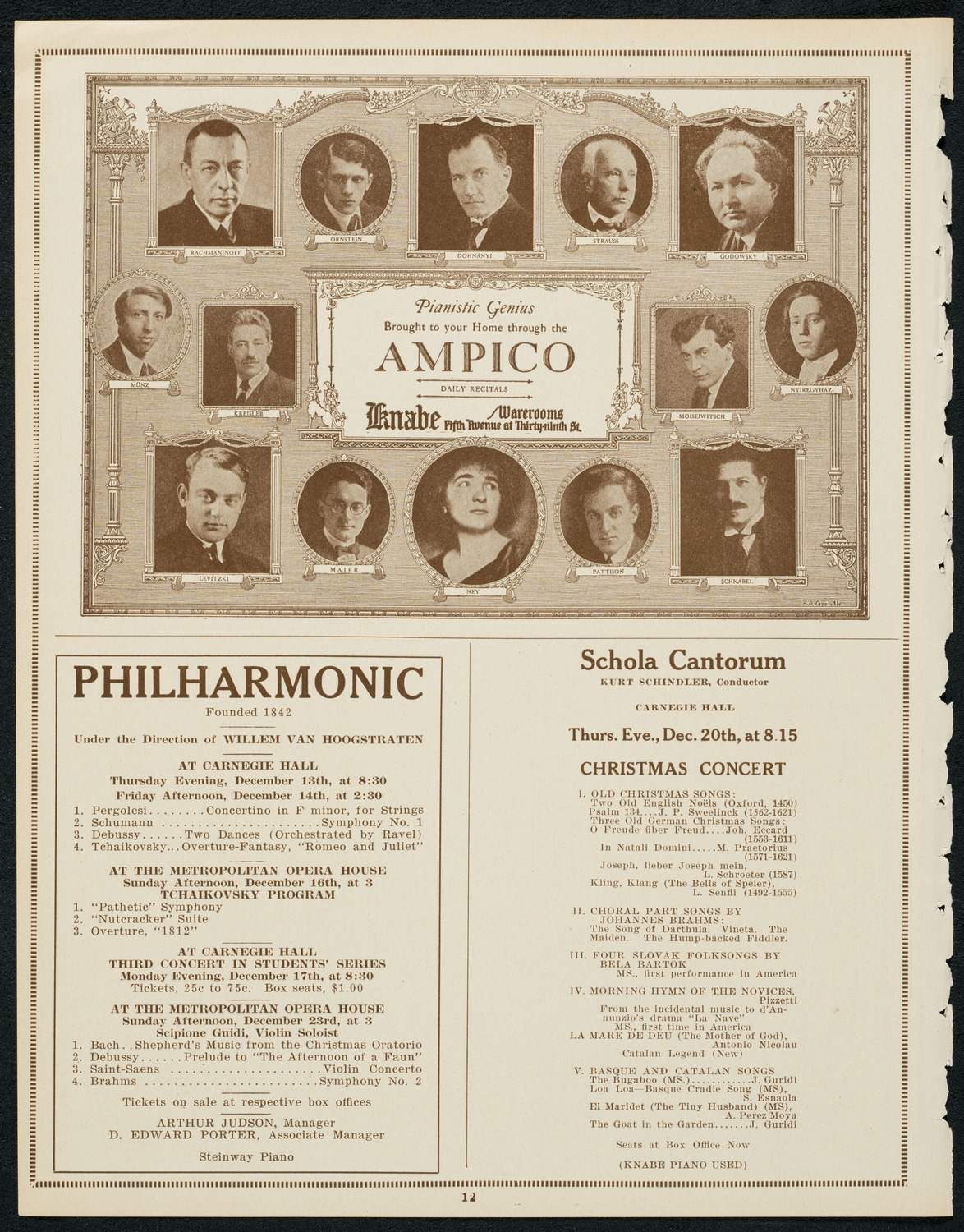 Virginia Myers, assisted by Orchestra, December 10, 1923, program page 12