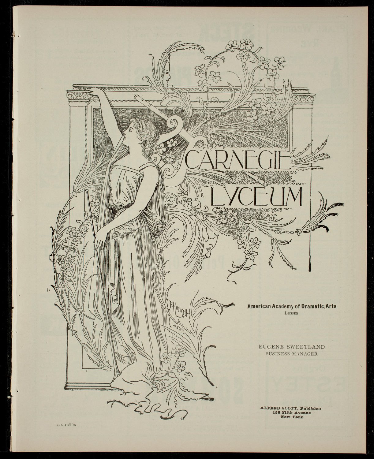 Program by L'Alliance Française, April 28, 1904, program page 1
