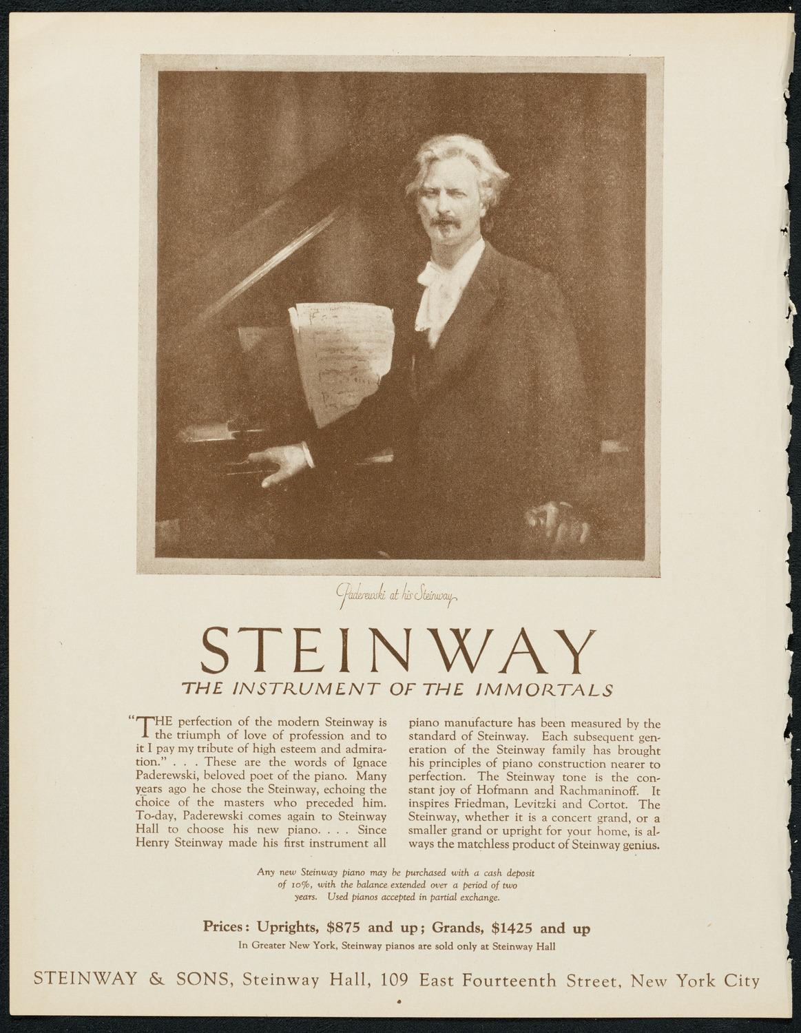 Ignacy Jan Paderewski, Piano, December 22, 1923, program page 4