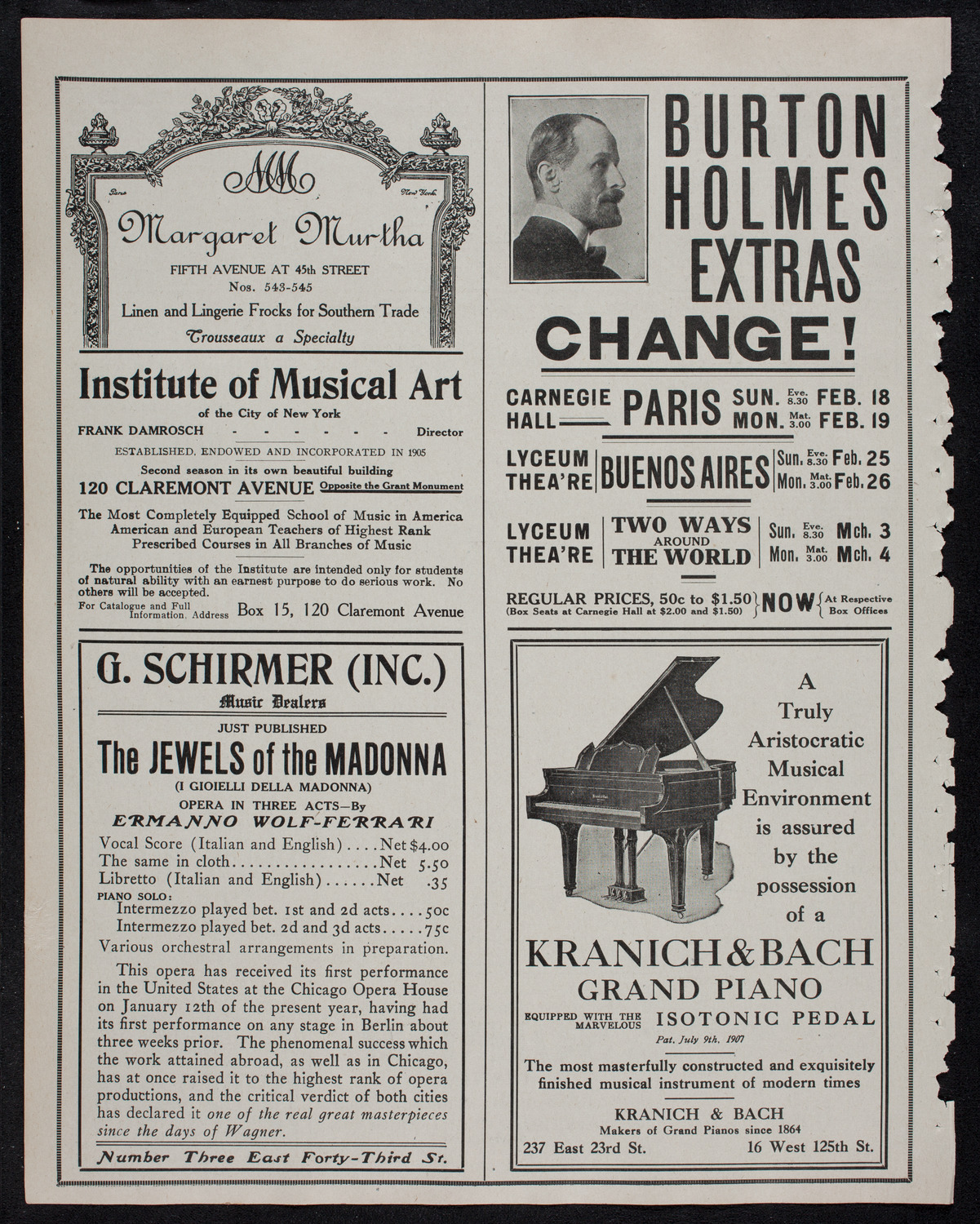 New York Philharmonic, February 9, 1912, program page 6