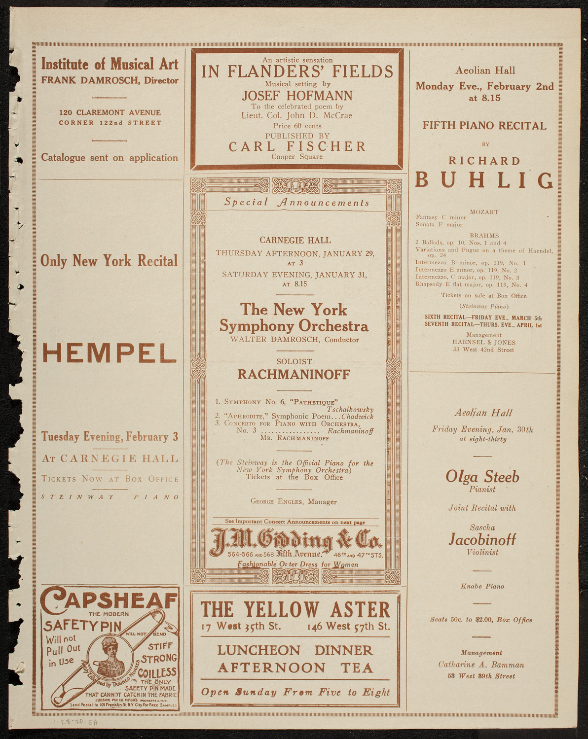 Alice Peroux Williams, Mezzo-Soprano, January 28, 1920, program page 9
