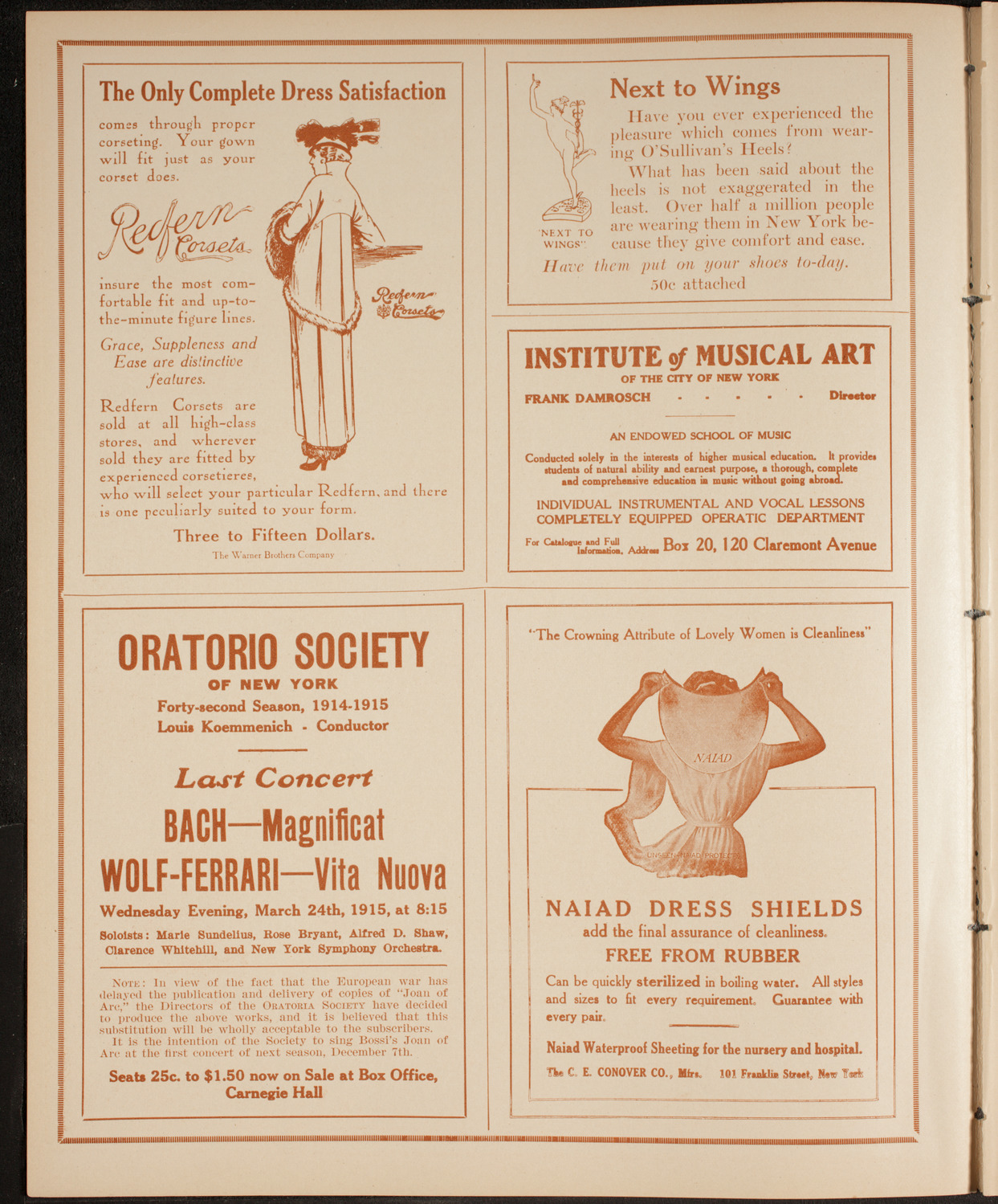 Boston Symphony Orchestra, February 20, 1915, program page 2