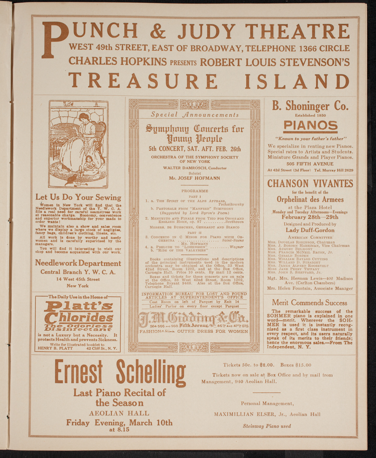 Oscar Seagle, Tenor, February 21, 1916, program page 9