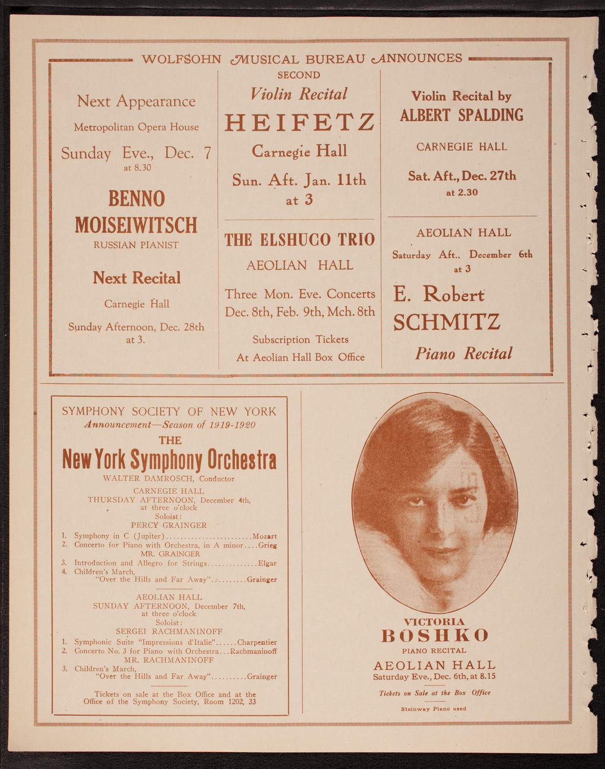 Philadelphia Orchestra, December 2, 1919, program page 8
