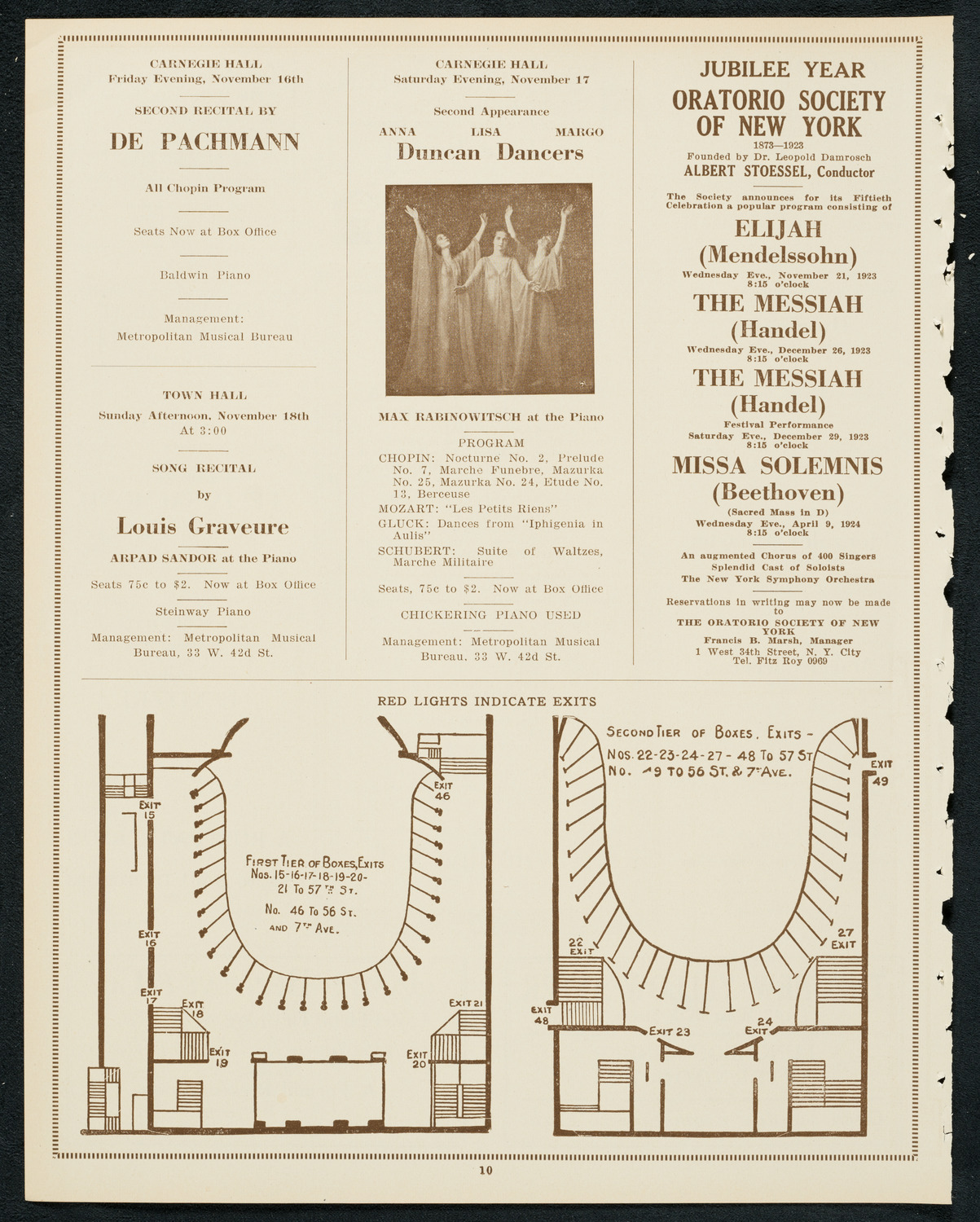 New York Philharmonic, November 8, 1923, program page 10