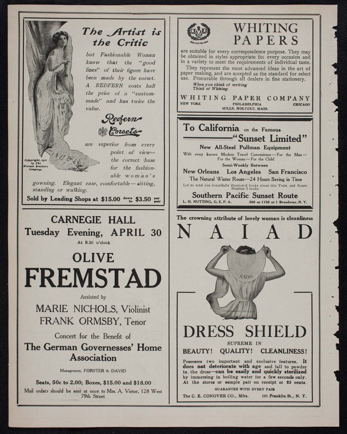 Harold Bauer, Piano, April 6, 1912, program page 2