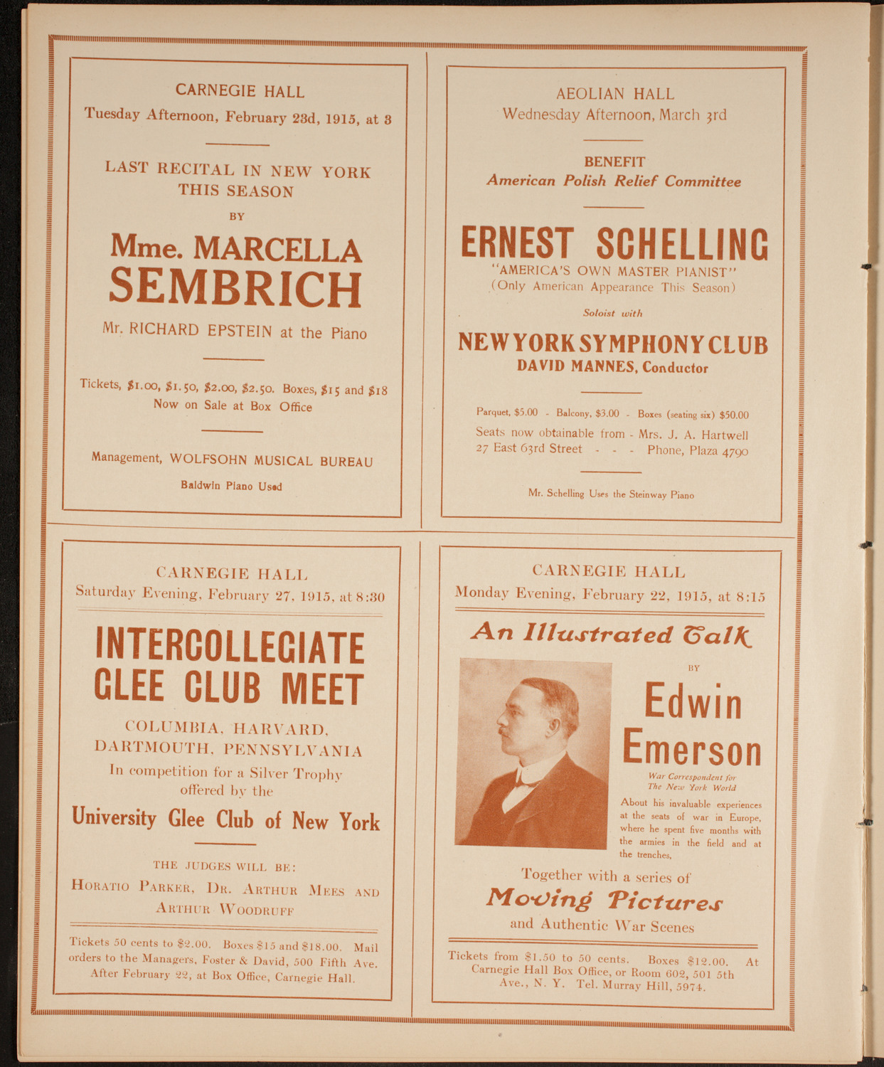 People's Symphony Concert, February 20, 1915, program page 10