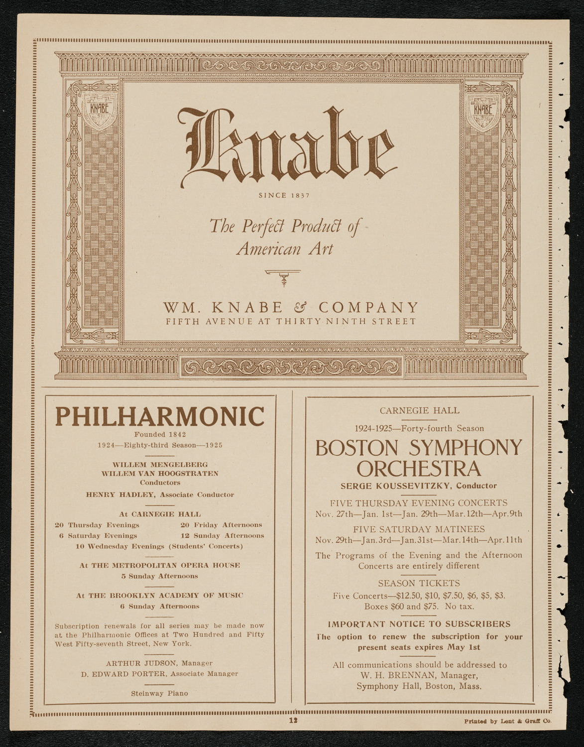 Ina Bourskaya and Rudolph Polk, April 20, 1924, program page 12