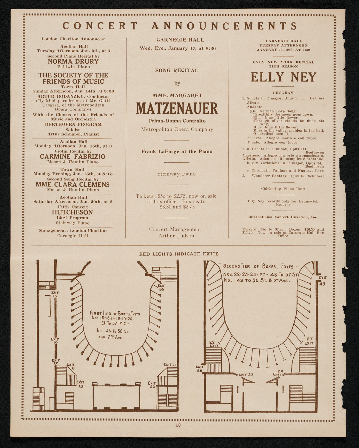 Maria Ivogun, Soprano, January 5, 1923, program page 10