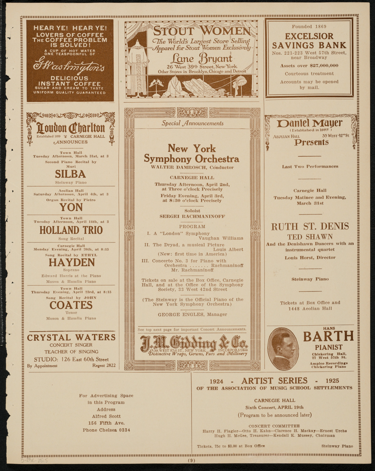 Isa Kremer, Soprano, March 29, 1925, program page 9
