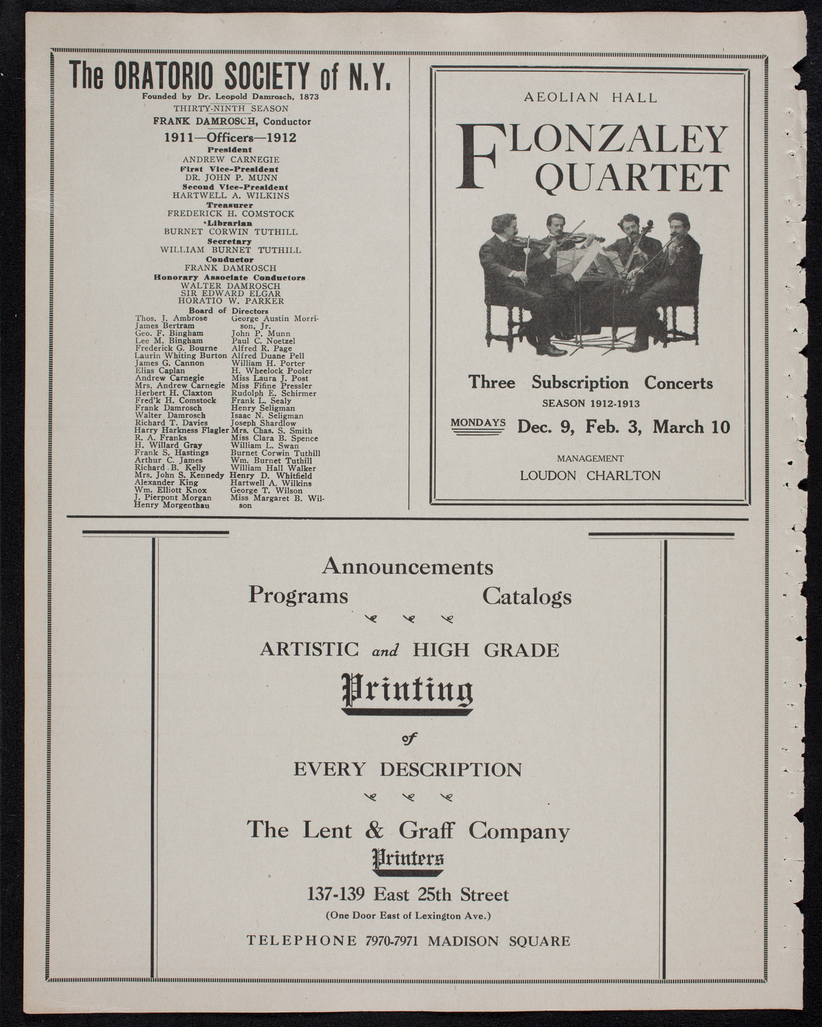 Graduation: Manhattan College, June 18, 1912, program page 10