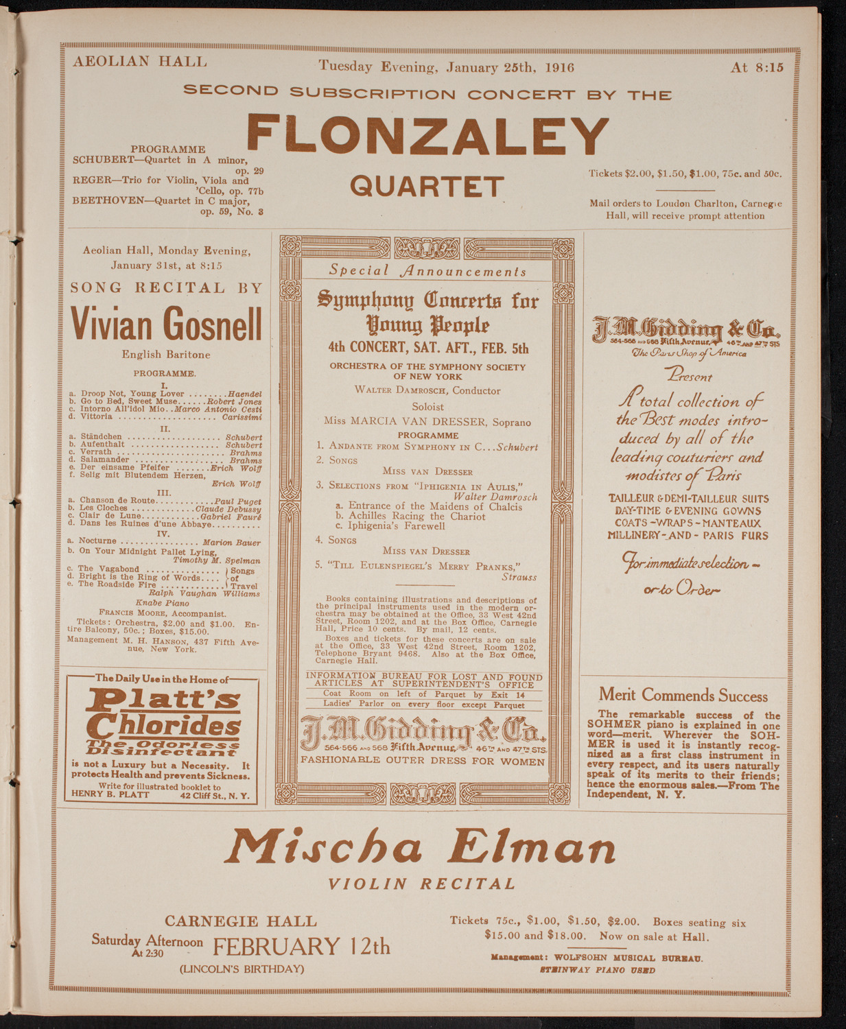 Symphony Concert for Young People, January 22, 1916, program page 9
