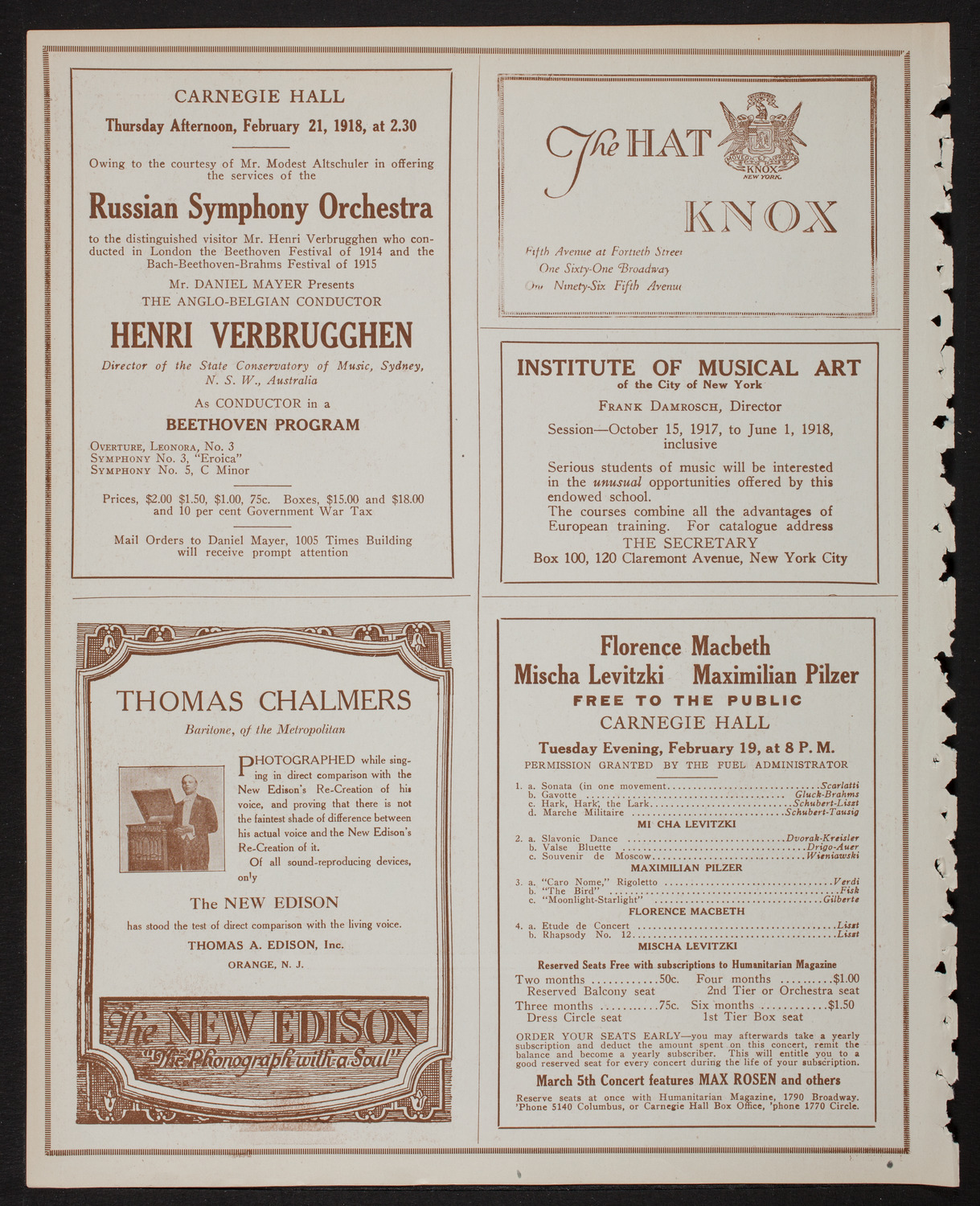 Sunday Campaign Choir Rally and Choral Festival, February 18, 1918, program page 2