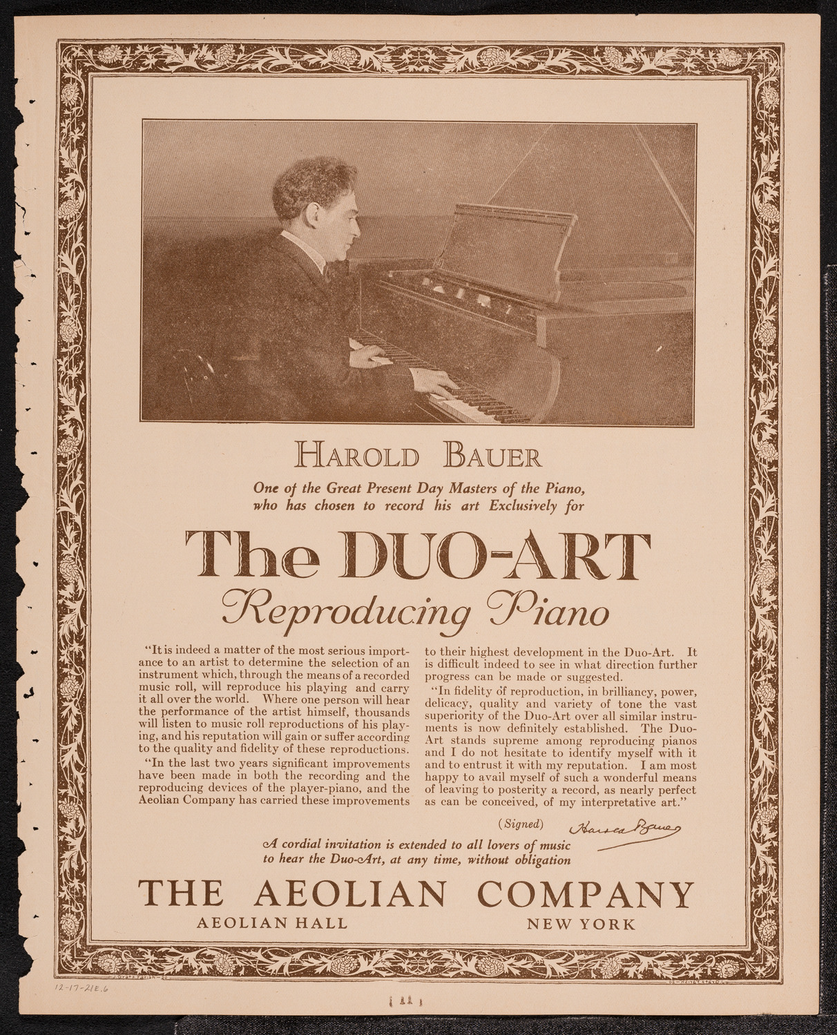 Joseph Schwarz, Baritone, and Eddy Brown, Violin, December 17, 1921, program page 11