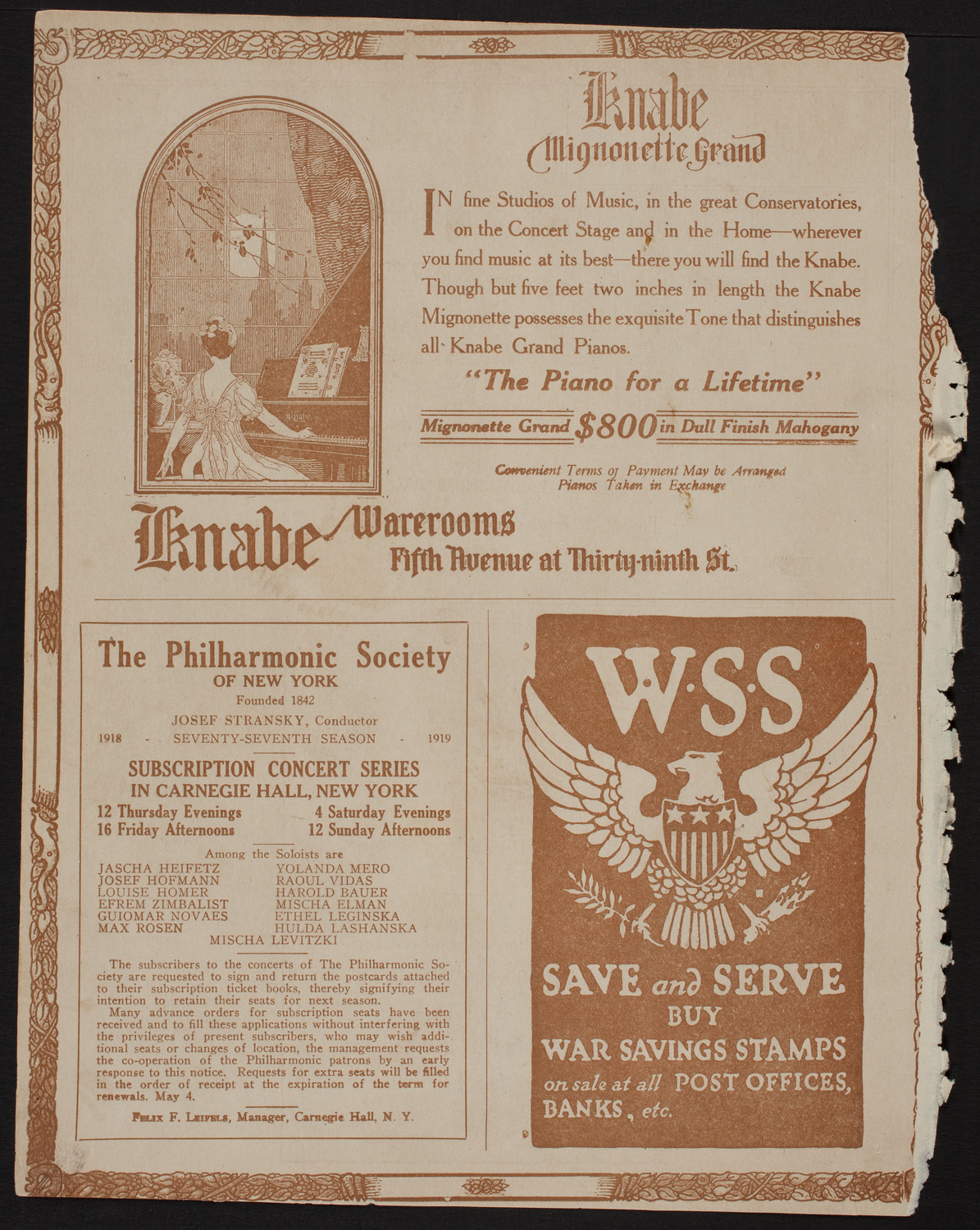 Gipsy Smith and the Musique Militaire Française, June 13, 1918, program page 12