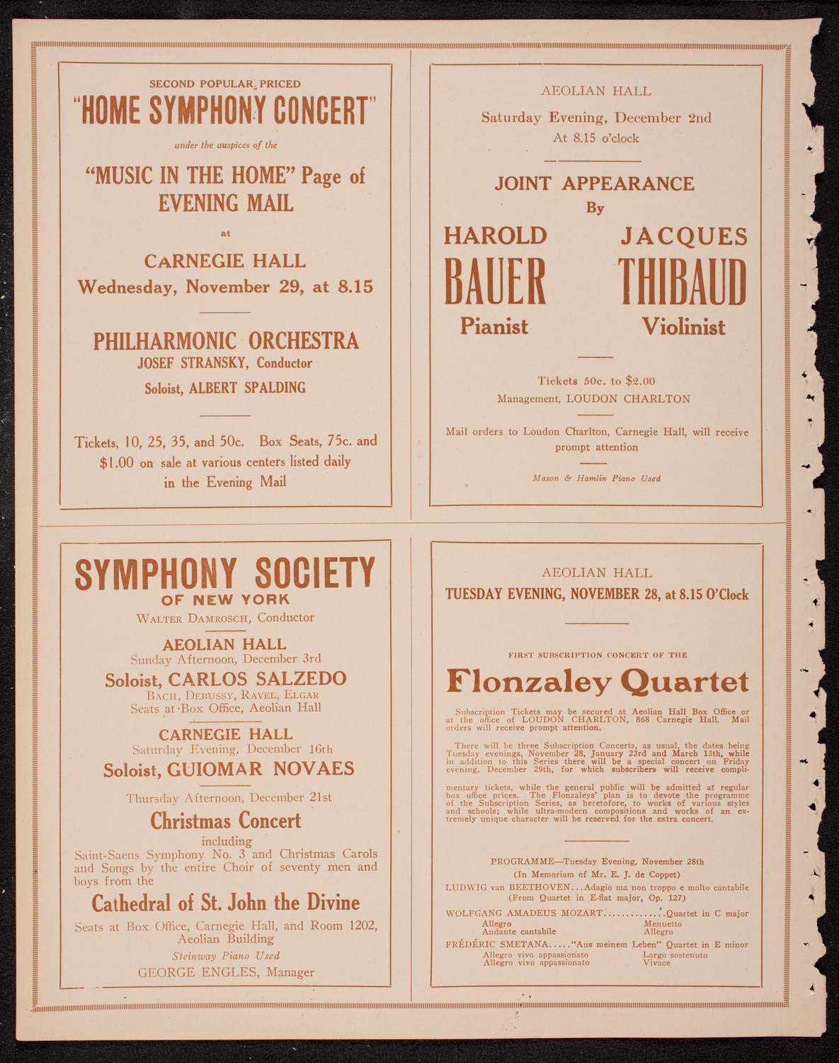 New York Philharmonic, November 26, 1916, program page 8