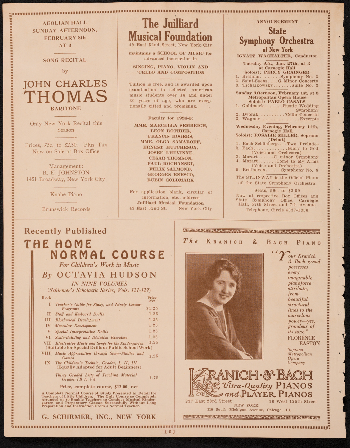 New York Symphony Orchestra, January 22, 1925, program page 6