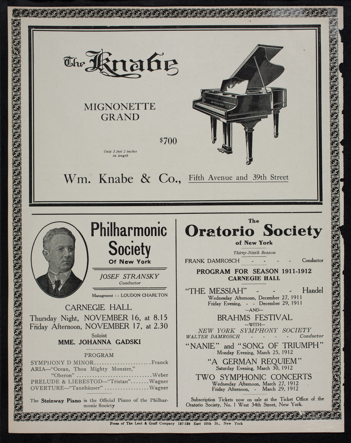 Maggie Teyte, Soprano, November 16, 1911, program page 12