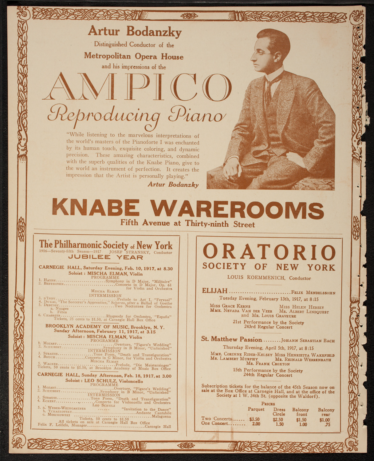 New York Philharmonic, February 8, 1917, program page 12