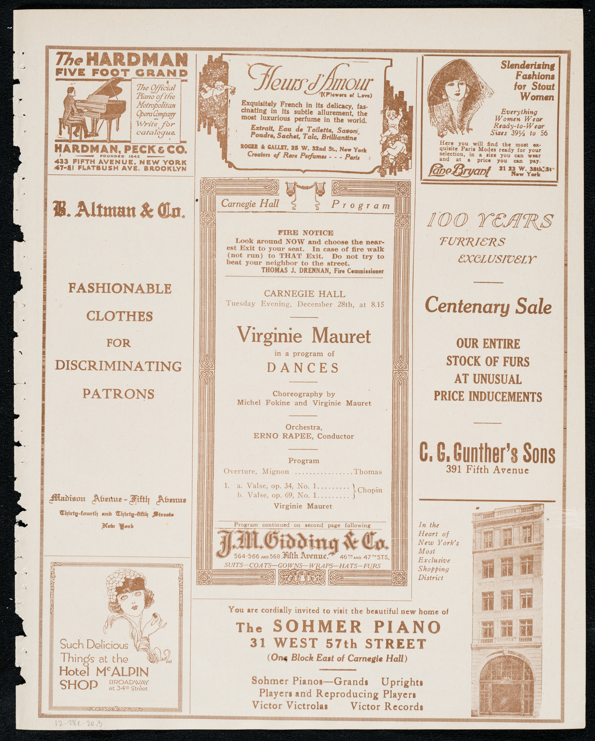 Virginie Mauret, December 28, 1920, program page 5