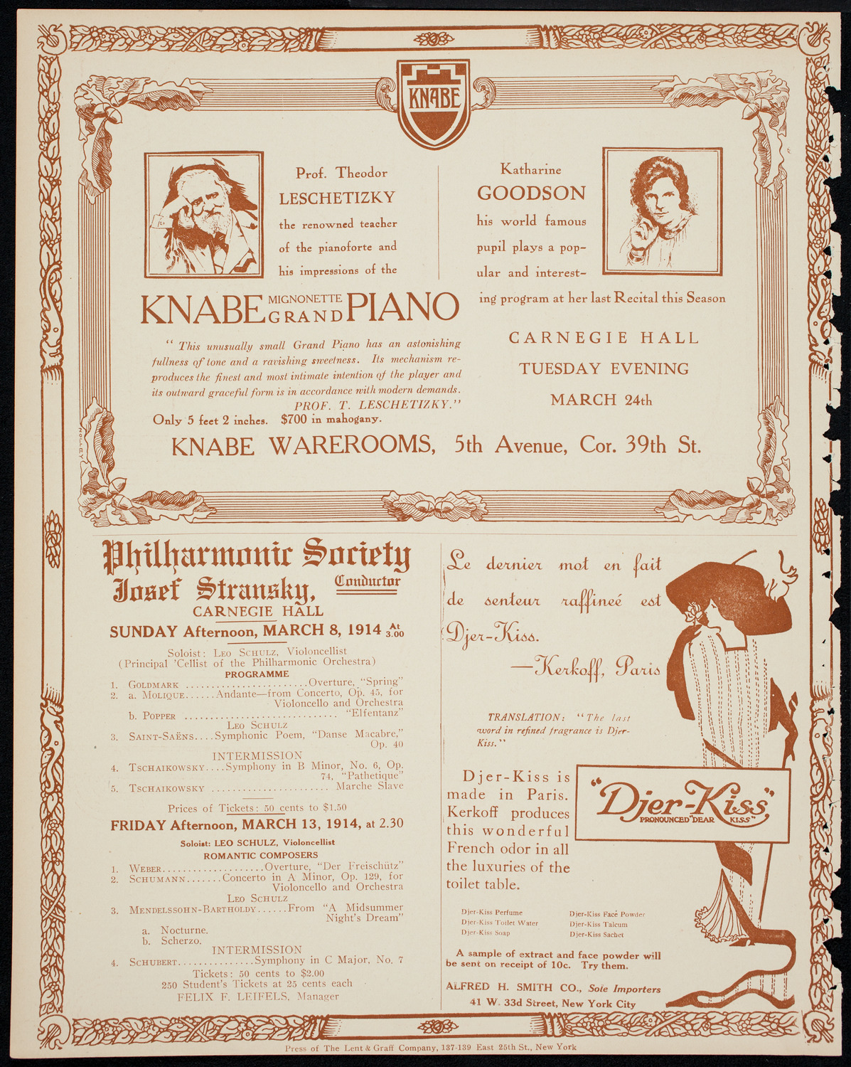 New York Philharmonic, March 5, 1914, program page 12