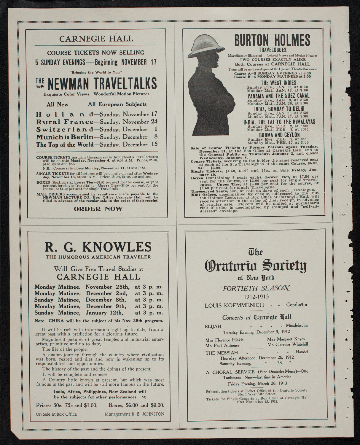 Elmendorf Lecture: The Pacific Coast, November 4, 1912, program page 10