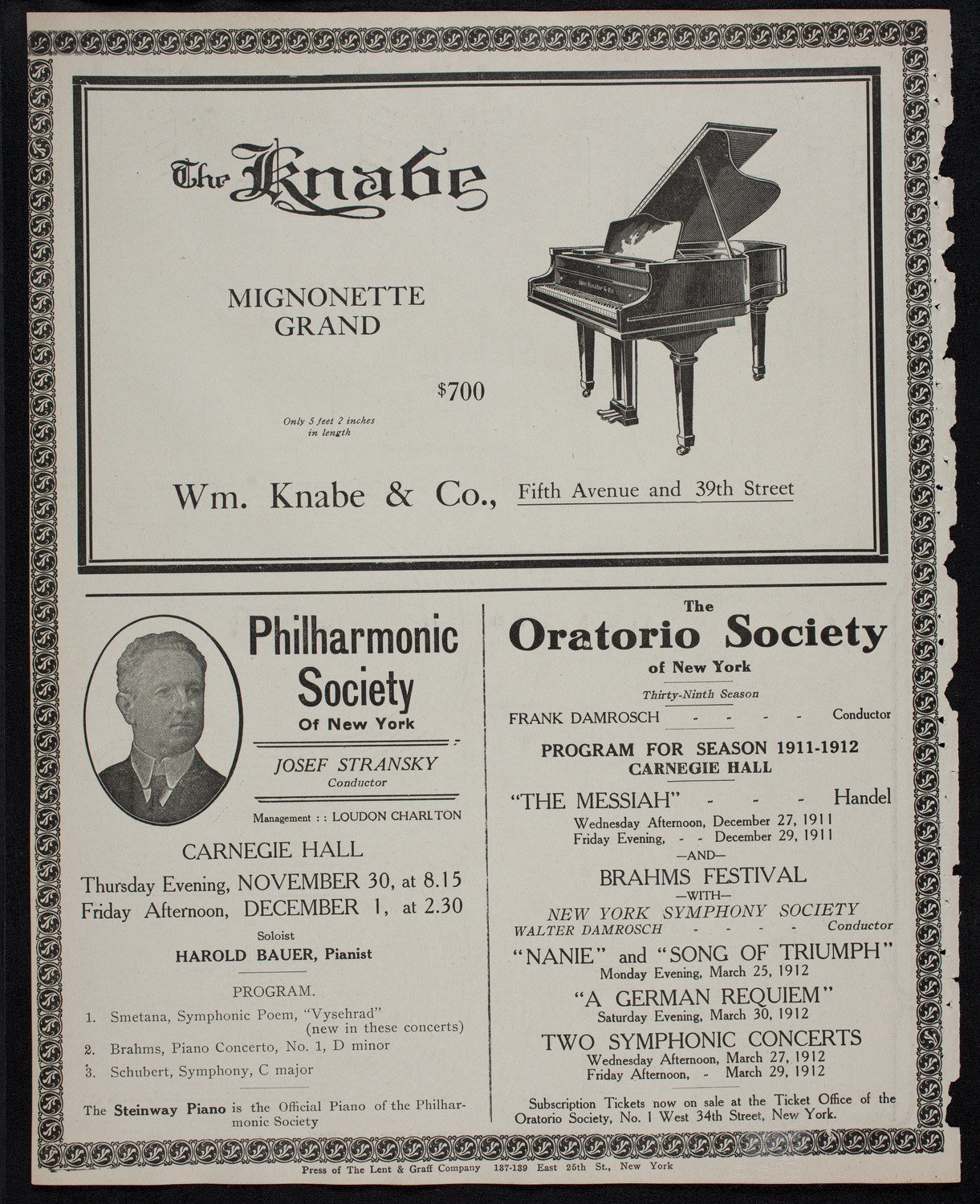 Volpe Symphony Society of New York, November 28, 1911, program page 12