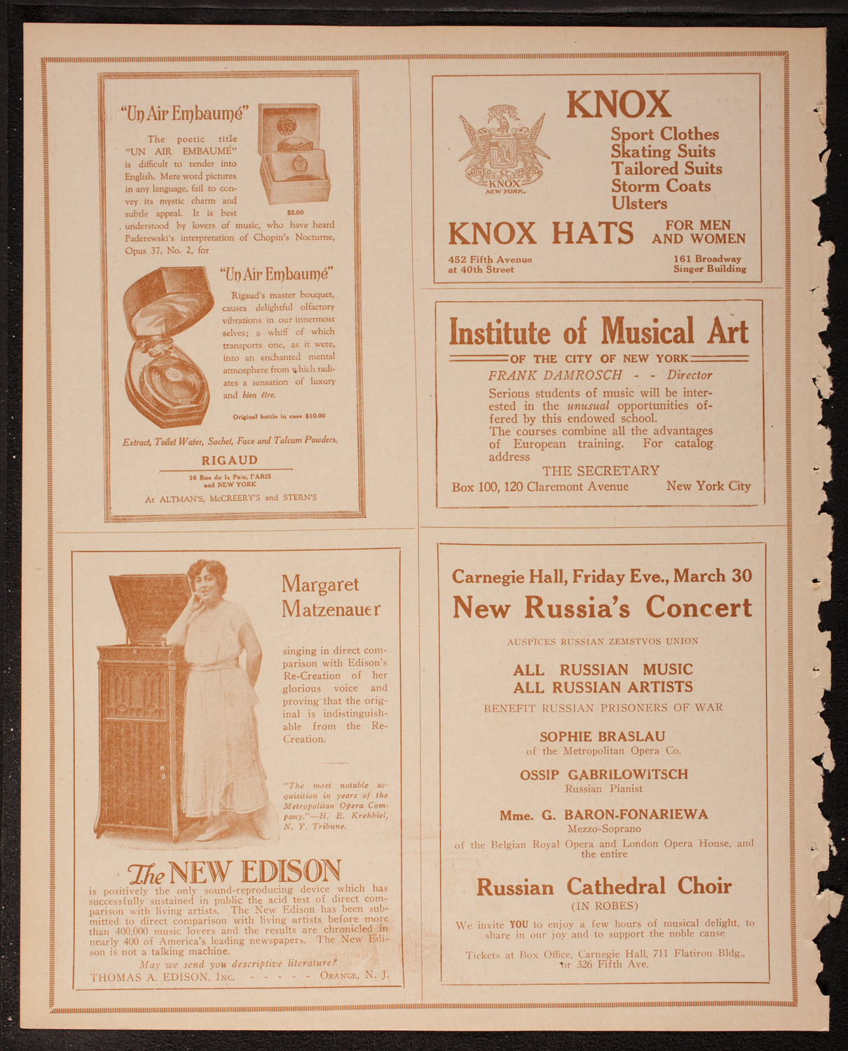 New York Philharmonic, March 22, 1917, program page 2