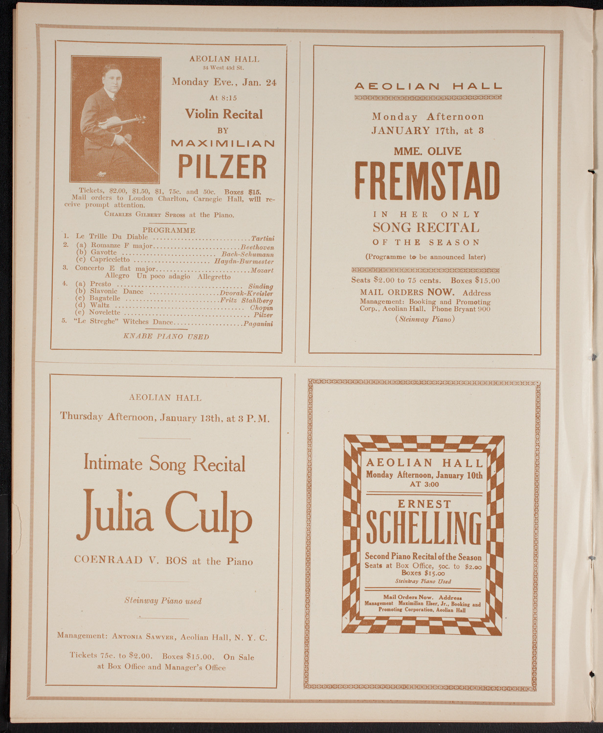 New York Philharmonic, January 7, 1916, program page 10