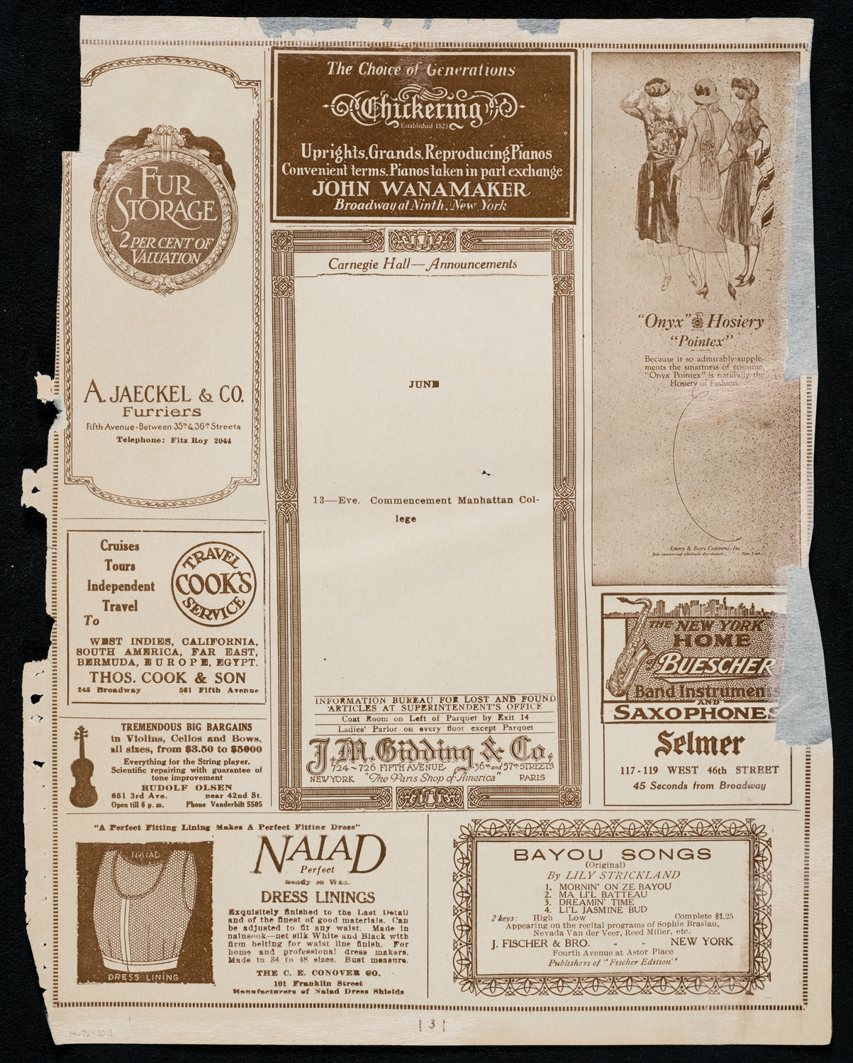 Rudolph Bochco, Violin, October 2, 1920, program page 3