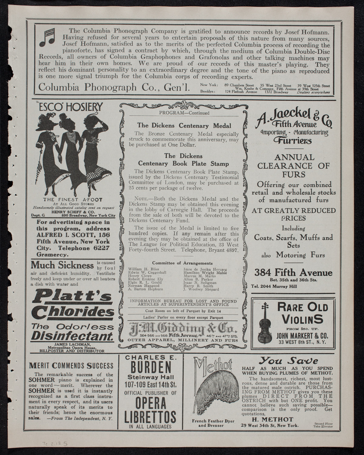 Dickens Centenary Celebration, February 7, 1912, program page 9