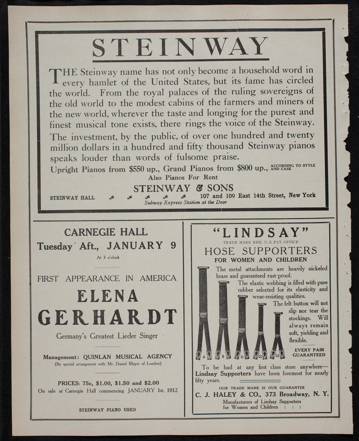 New York Philharmonic, December 21, 1911, program page 4