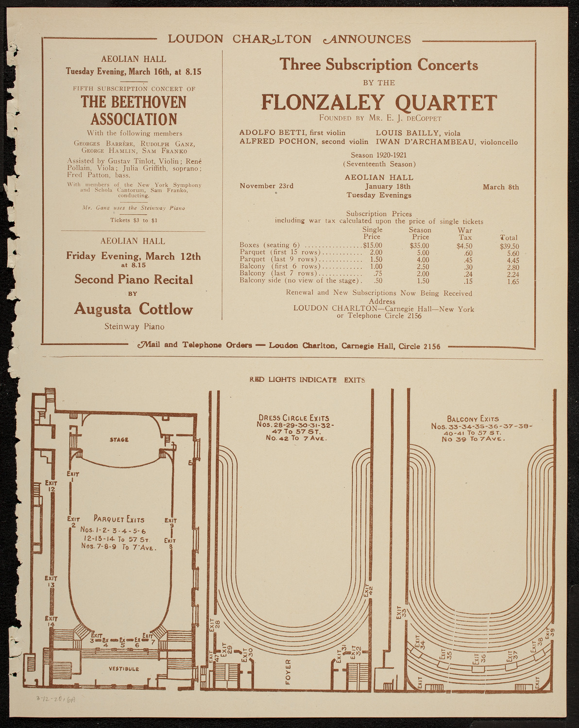 New York Philharmonic, March 12, 1920, program page 11