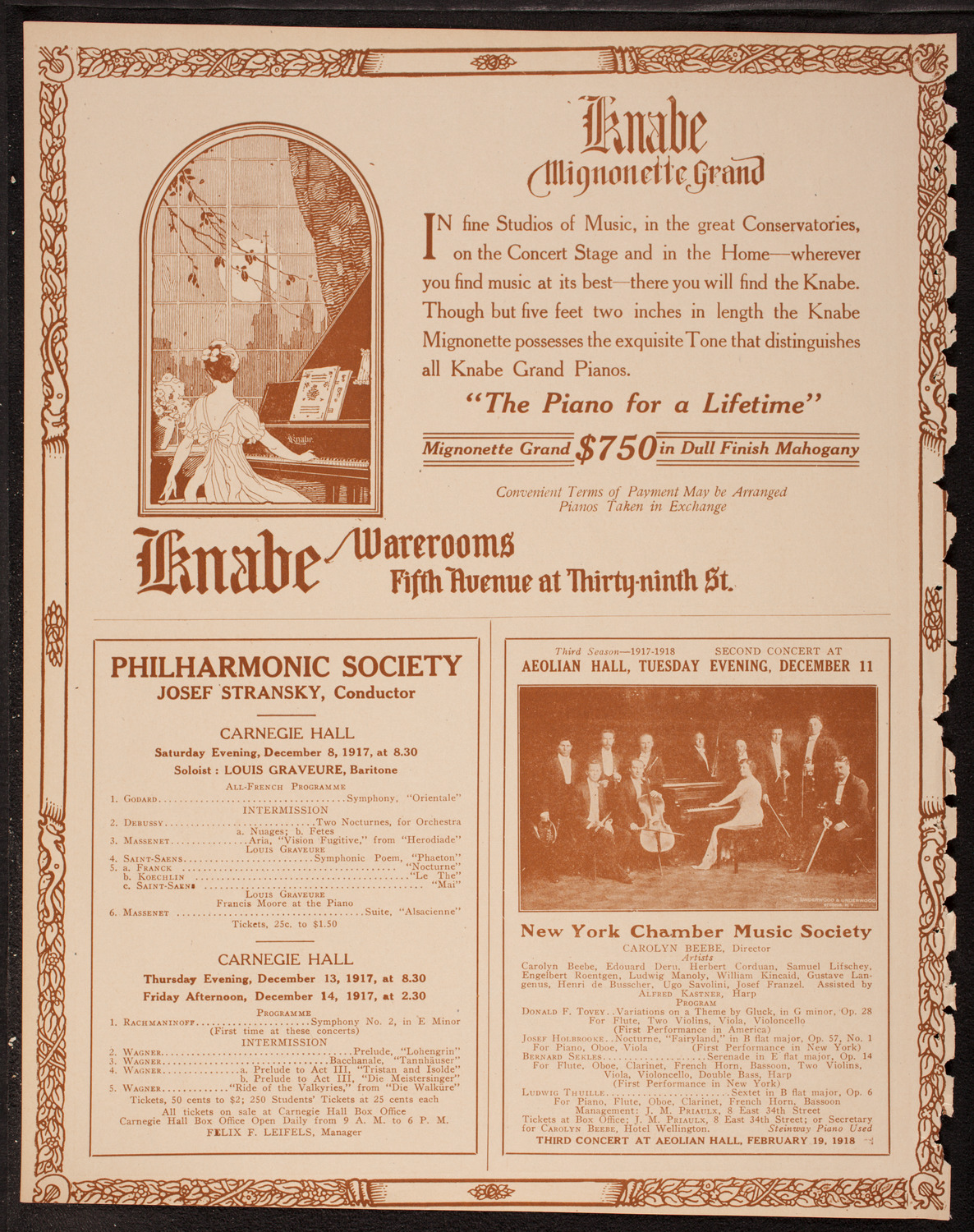 Boston Symphony Orchestra, December 8, 1917, program page 12
